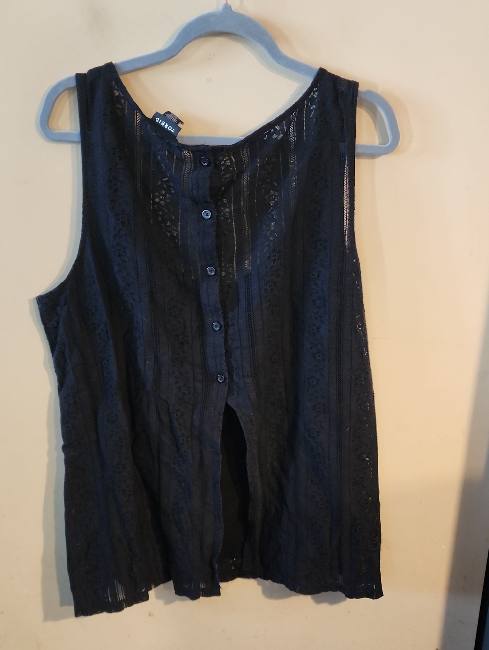 torrid Black Lace Tank Lace Back
